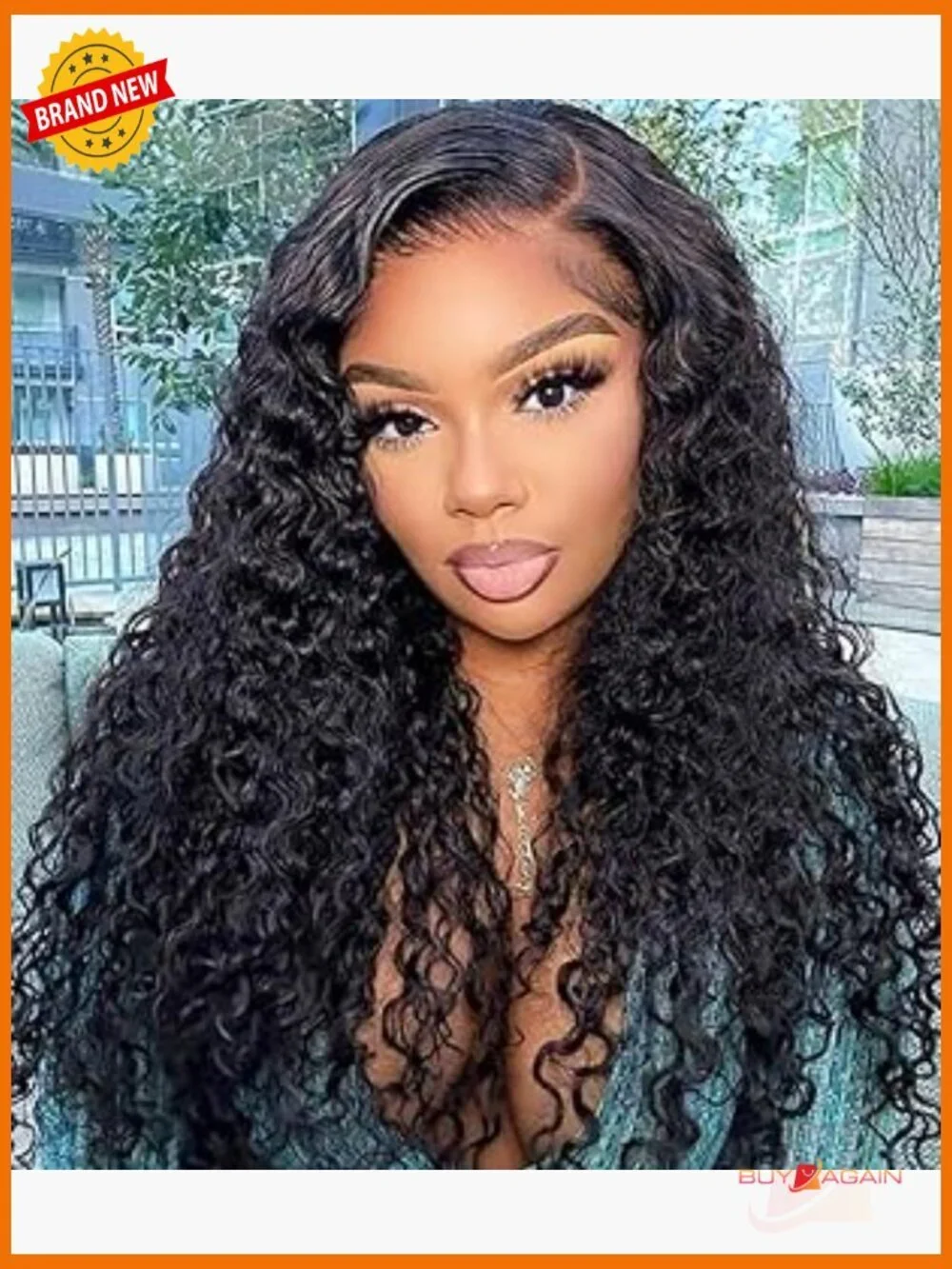 Deep Wave Lace Front Wig Human Hair Glueless 180 Density Pre Plucked Natural